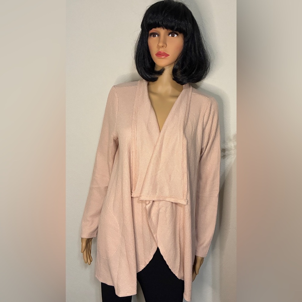 CHICO’S Zenergy waffle, convertible Cardi sweater jacket Size 1 (M) Peach NWT